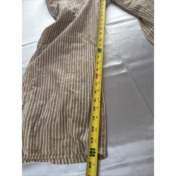 Free People Striped Tan/White Jumpsuit With V-Neck Tie Back Design size M - Picture 10 of 14